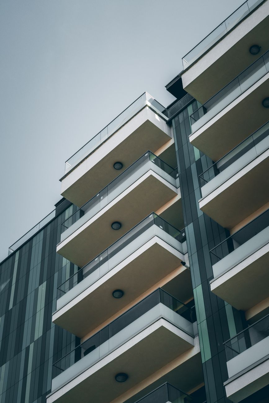 Facade of a new residential development